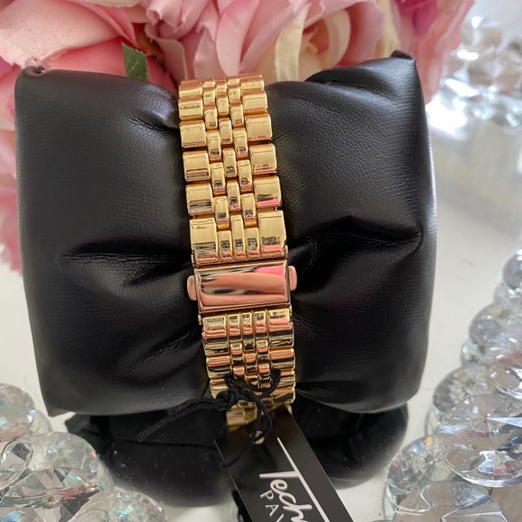 Men’s gold red bling icy flashy classicwatch